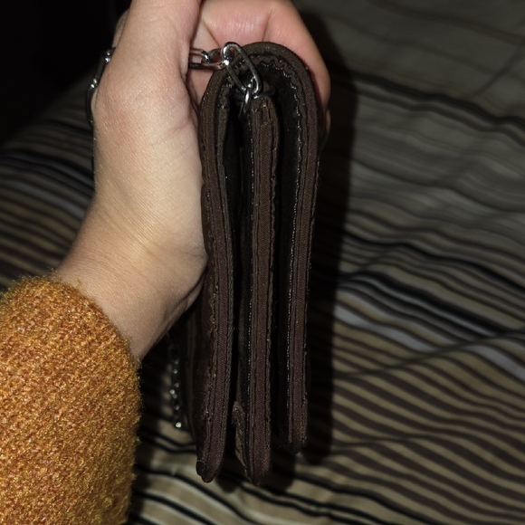 Vera Bradley Quilted Black Clutch with Chain - Picture 10 of 13